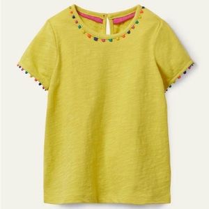 Mini Boden 2-3 Y Girls Pom T-Shirt Marigold